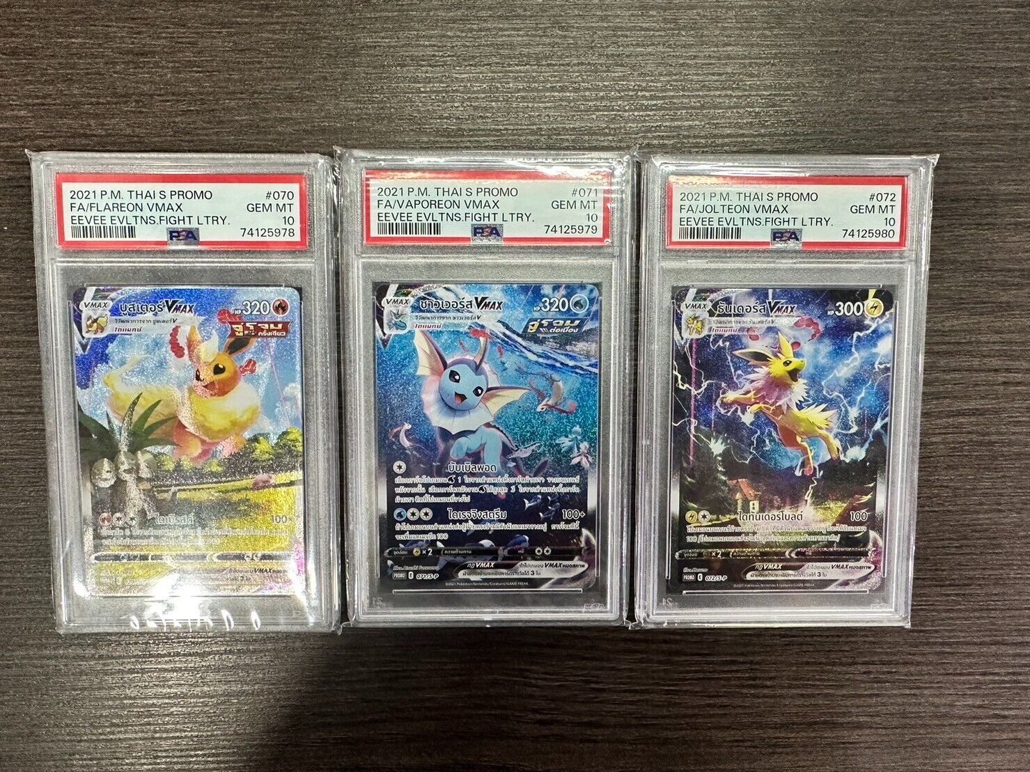 Pokemon TCG PSA 10 Promo Flareon Vaporeon Jolteon Vmax Thai Pokemon TCG PSA 10 Promo Flareon Vaporeon Jolteon Vmax Thai