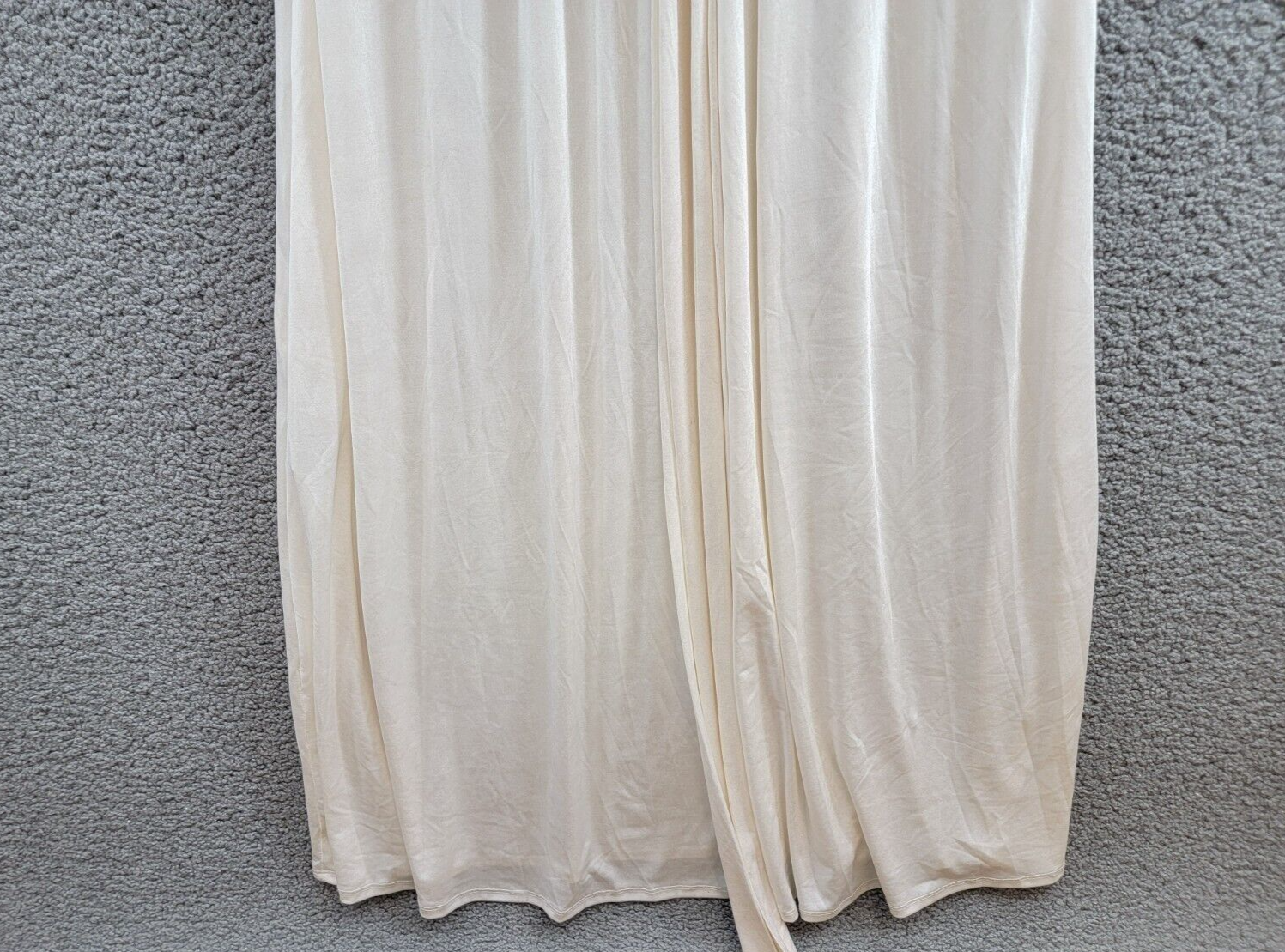 Dress the Population Krista Plunge Neck Side Slit Gown Women's XS Ivory Back Zip - Picture 12 of 17