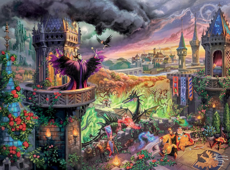 Ceaco - Silver Select - Disney - Thomas Kinkade - Maleficent - 1000 Piece Jigsaw