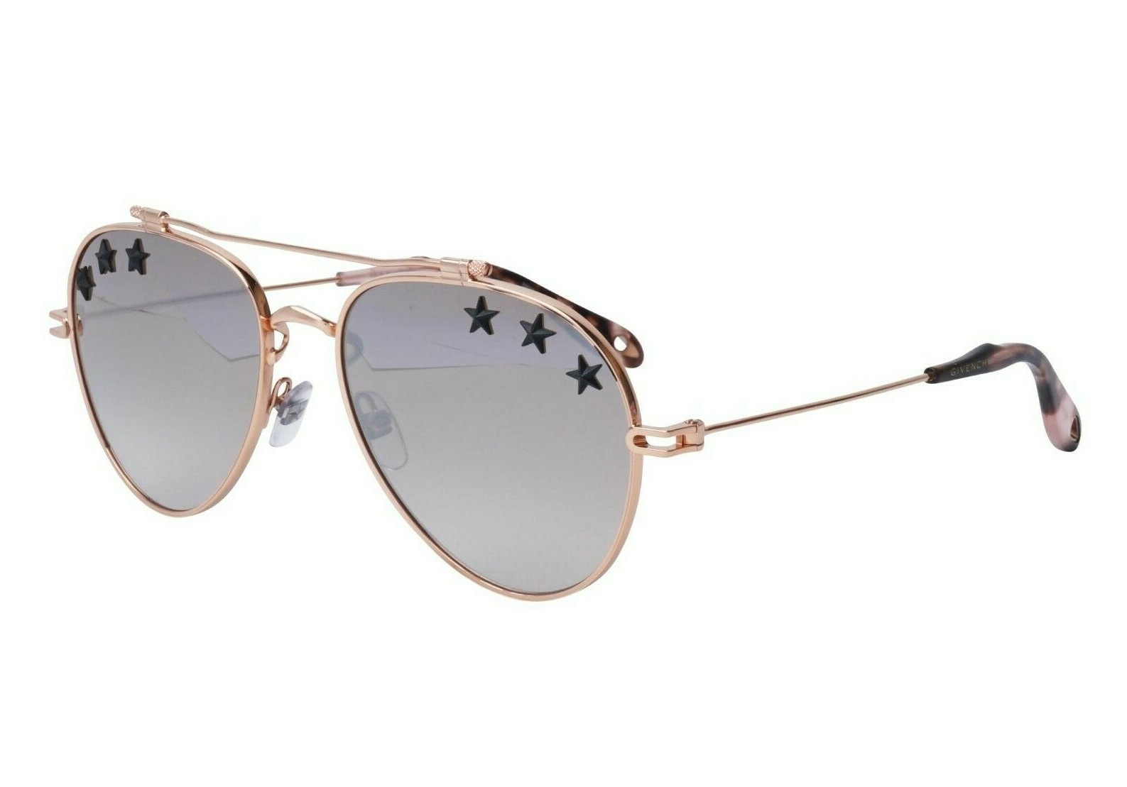 Pre-owned Givenchy ? Gv7057/stars Ddbnq Gold Copper Mirrored Aviator Sunglasses In Gray