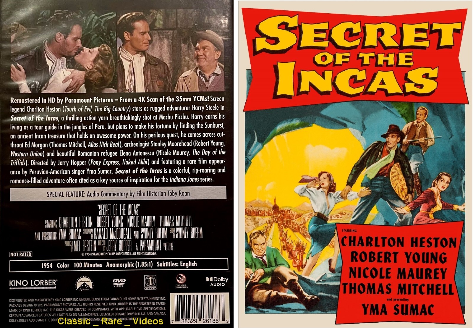 Secret of the Incas ~ DVD ~ Charlton Heston, Robert Young