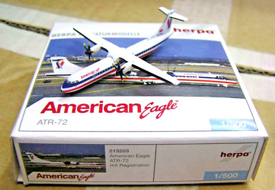 Herpa Wings 1:500 513203 American Eagle ATR-72 N270AT - Diecast Aircraft Model