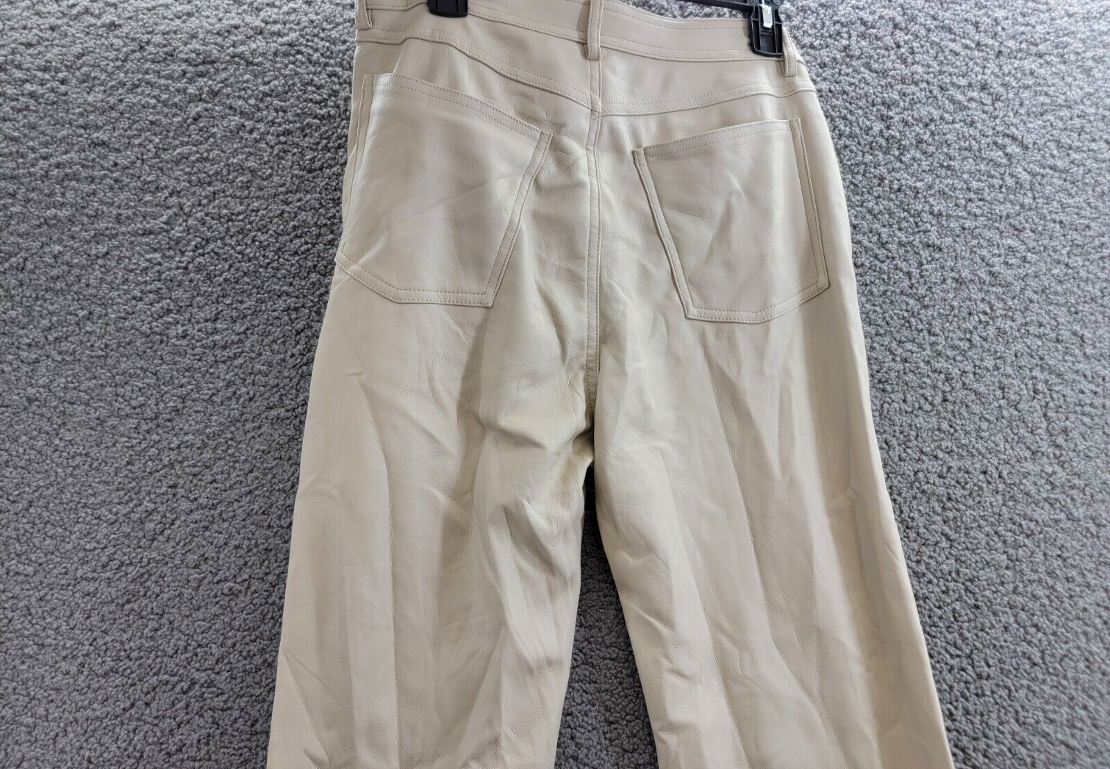Steve Madden Loren High-Rise Faux-Leather Pants Women's 28 Bone Button Zipped - Picture 13 of 18