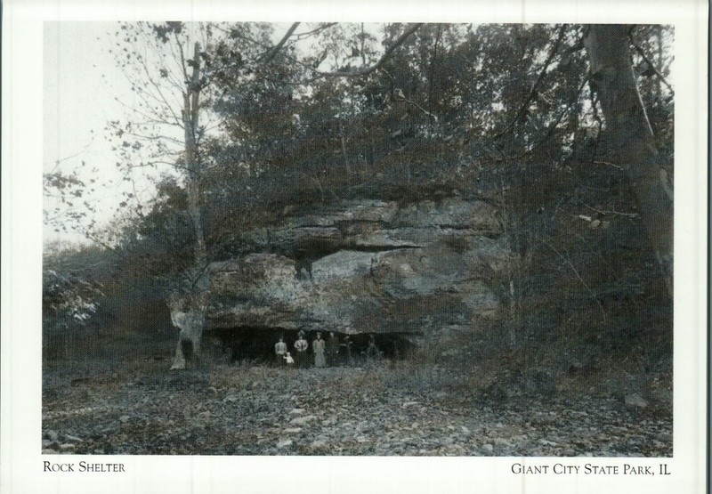 Illinois Postcard-"Rock Shelter"  *Giant City State Pk, IL {Ex-1}