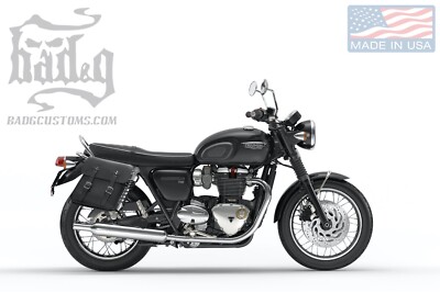 Triumph Bonneville T100 T120 RIGHT Side BLACK Solo BAG -TR01 BAD&G CustomS