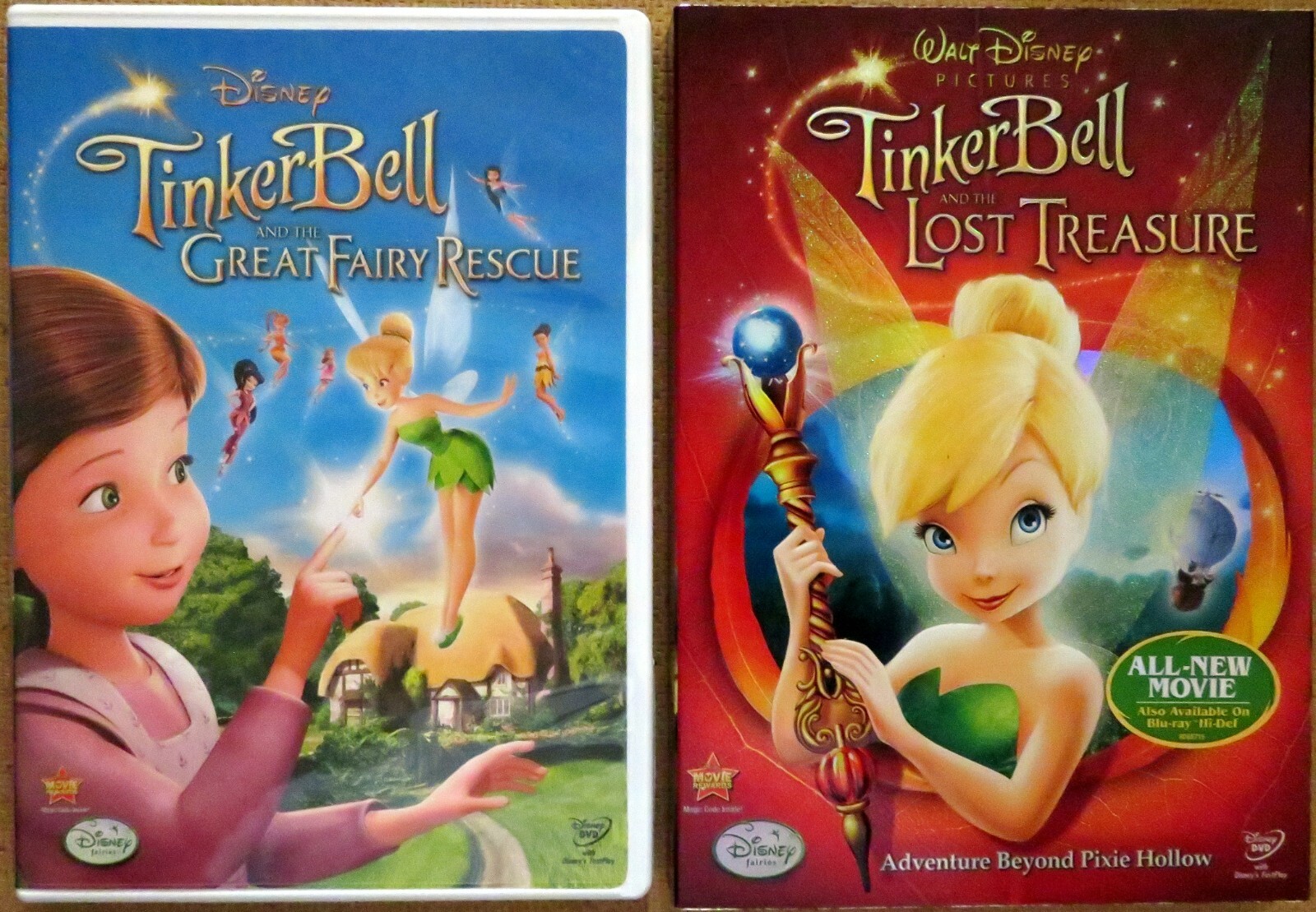 TINKERBELL - Disney DVDs (2) Tinkerbell & The Lost Treasure