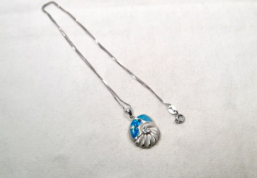 アクセサリー Nautilus silver and cord necklace Sterling Silver Nautilus Opal Pendant Necklace K165 | eBay