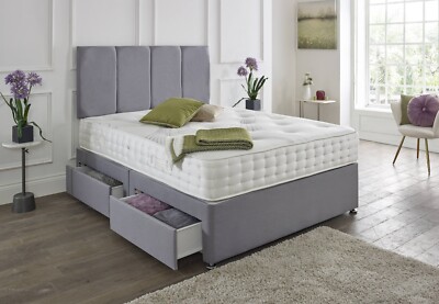 ORTHOPAEDIC DIVAN BED SET AND MATTRESS WITH HEADBOARD 3FT 4FT6 Double 5FT King