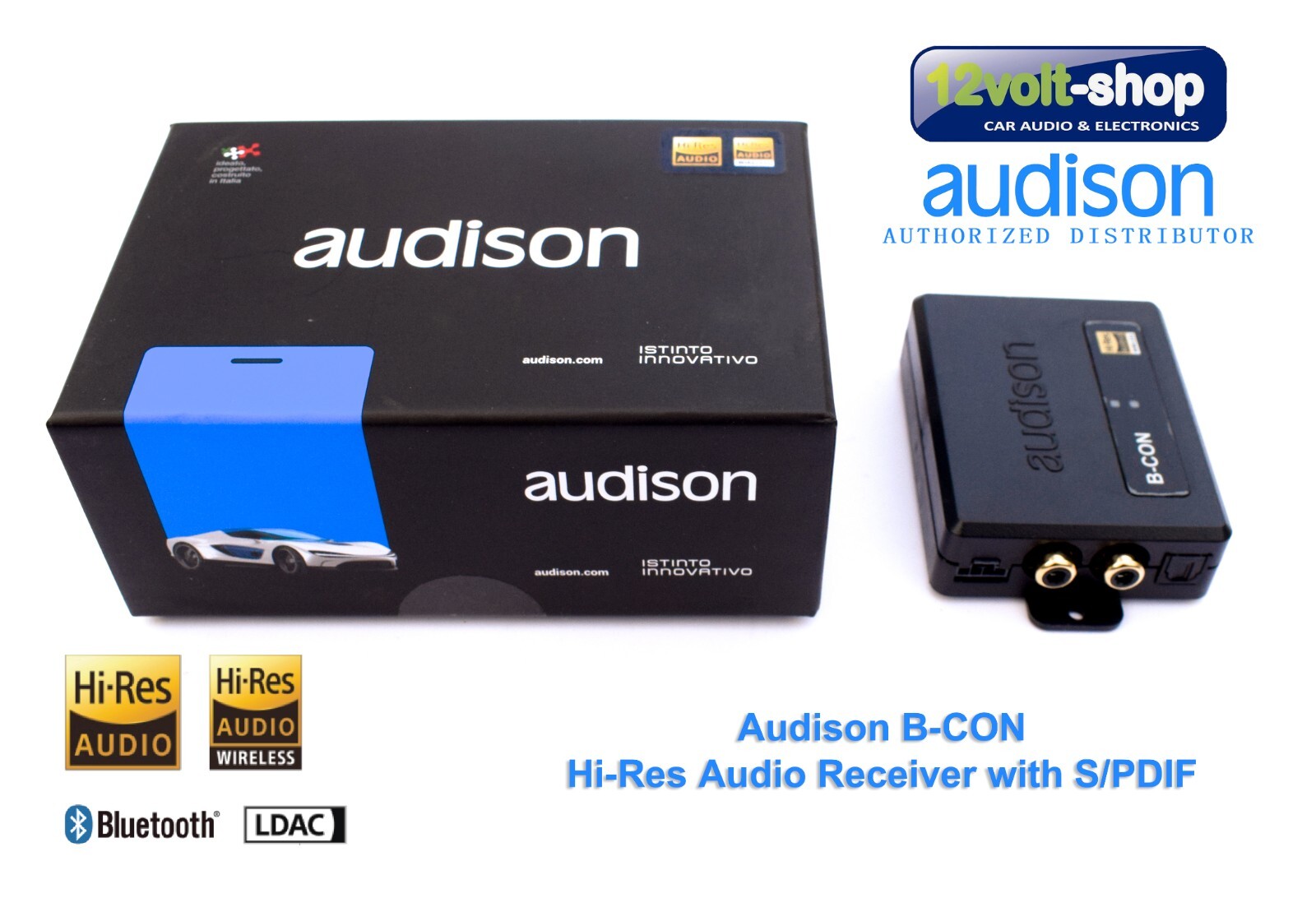 Audison B-CON Hi-Res Bluetooth Audio Receiver with S/PDIF in Audison B-CON Hi-Res Bluetooth Audio Receiver with S/PDIF in