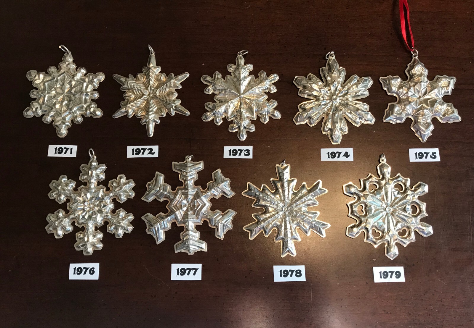 Vintage Gorham Sterling Silver Snowflake Ornament - 1970 - 2018 Annual Christmas