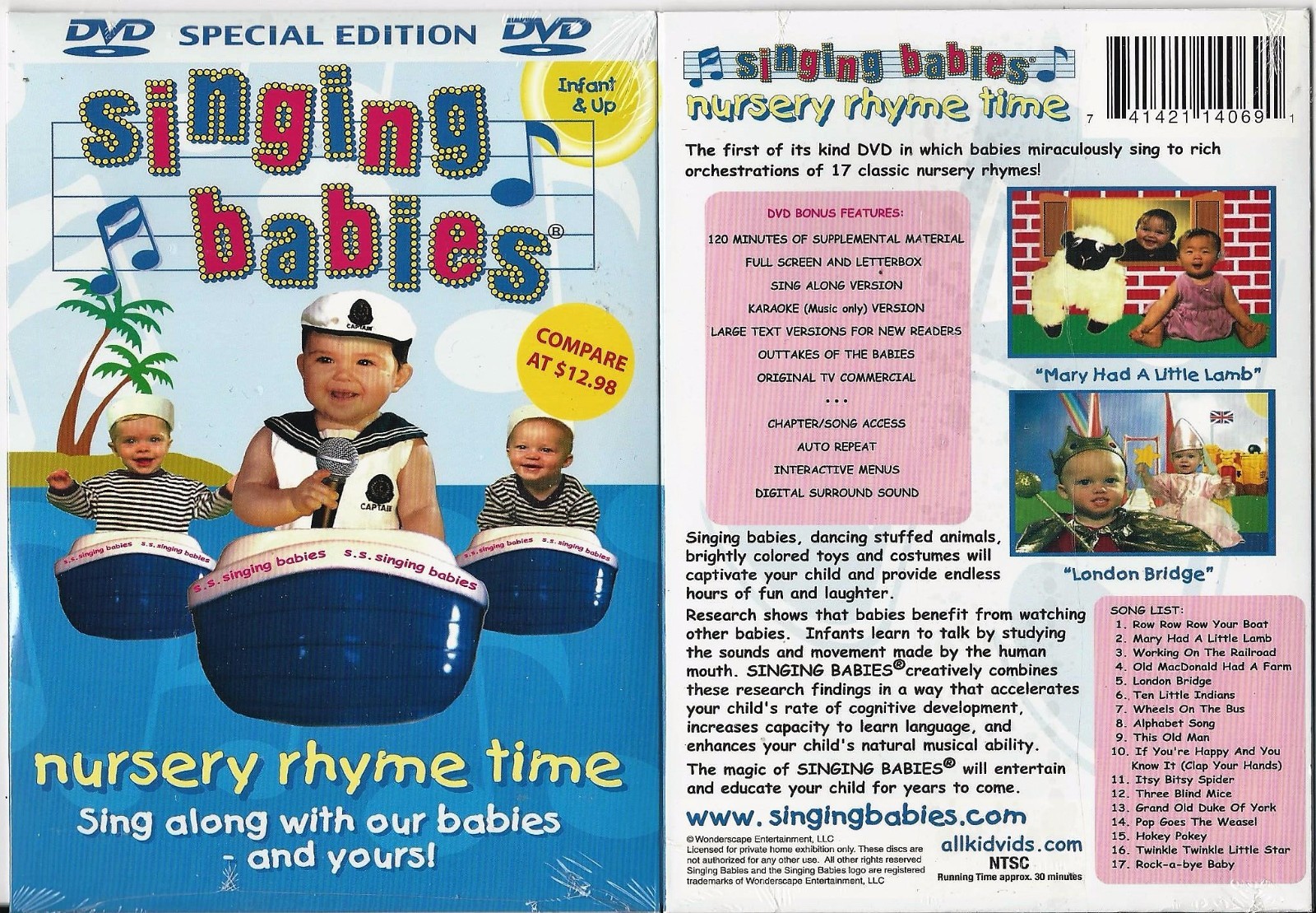 Singing Babies-Nursery Rhyme Time DVD Sing Along With Our
