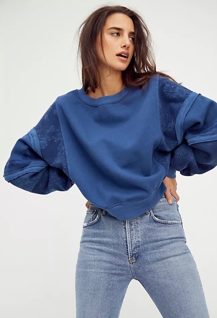 

Толстовка Free People Liberty We The Free с отделкой Пейсли № 18, синий размер , NWT