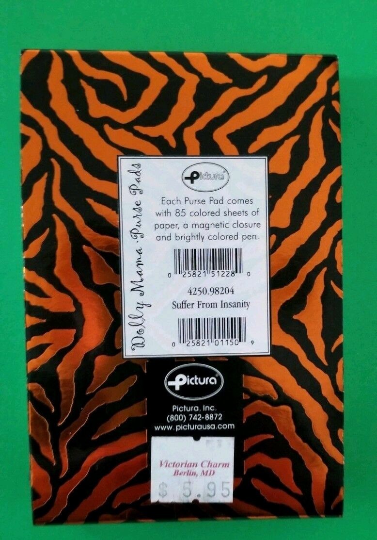 Dolly Mama Purse Note Pad by Picturia - Suffer From Insanity - Pad and Pen - NEW