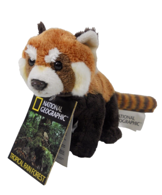 PANDA RED PLUSH LELY L 30CM TAIL INCLUDED NATIONAL GEOGRAPHIC
