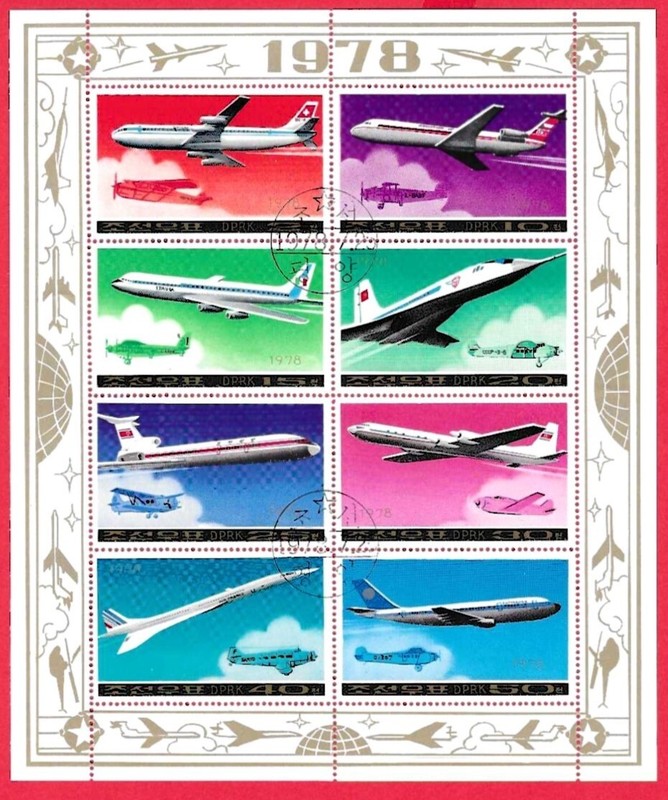 Flugzeuge Tupolew Douglas Concorde Iljuschin Kleinbogen #1781-1788 Korea