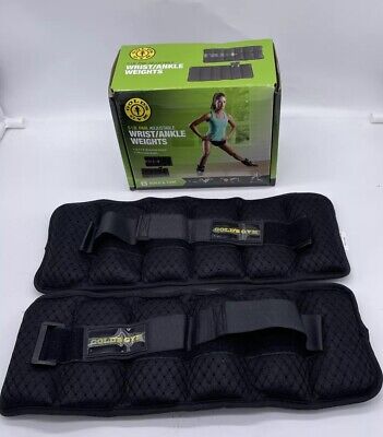 Golds Gym 5 LBS Pair Adjustable Ankle Weights Wrist Arm Leg Exercises