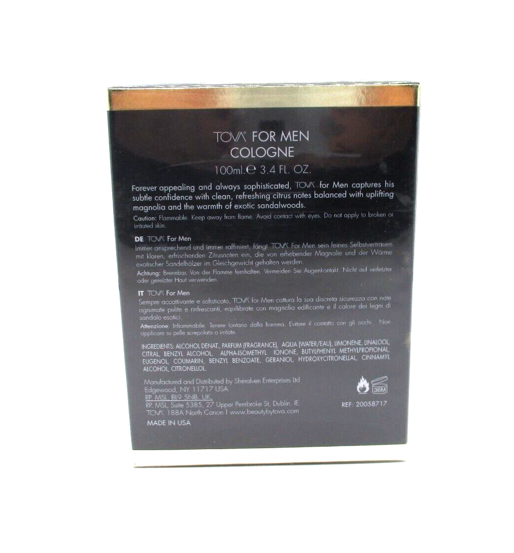 Beverly Hills Tova For Men Cologne Natural Spray ~ 100 ml / 3.4 oz ~ BNIB