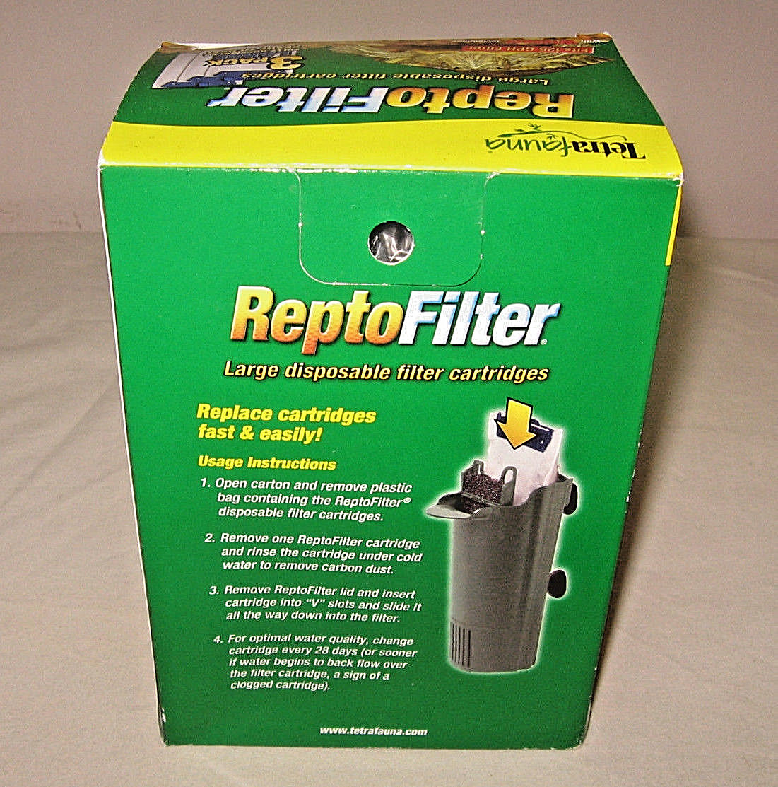 TETRA FAUNA REPTO FILTER-LARGE 3 PACK-125 GPH FILTER-WHISPER TECHNOLOGY