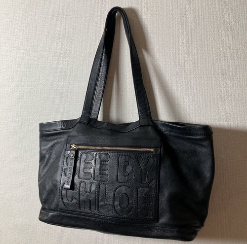 トートバッグ Chloe Black Leather Large Shopping Bag Chloé Large Spin Leather Tote Bag | Saks Fifth Avenue