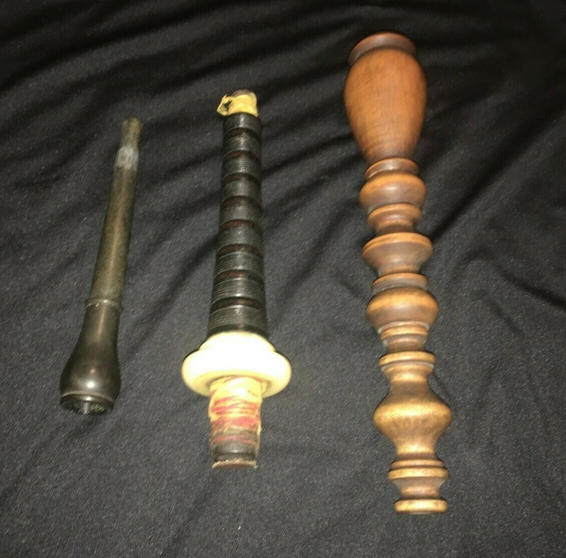 VINTAGE BAGPIPE MOUTHPIECE WITH WOOD MOUTHPIECE HOLDER, UNBRANDED
