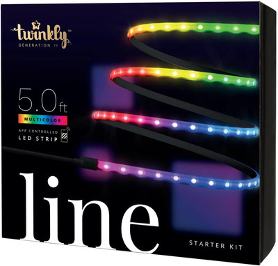 Twinkly Line Starter Kit 5Ft, Multicolor LED Strip Magnetic and Adhesive, Kit wi