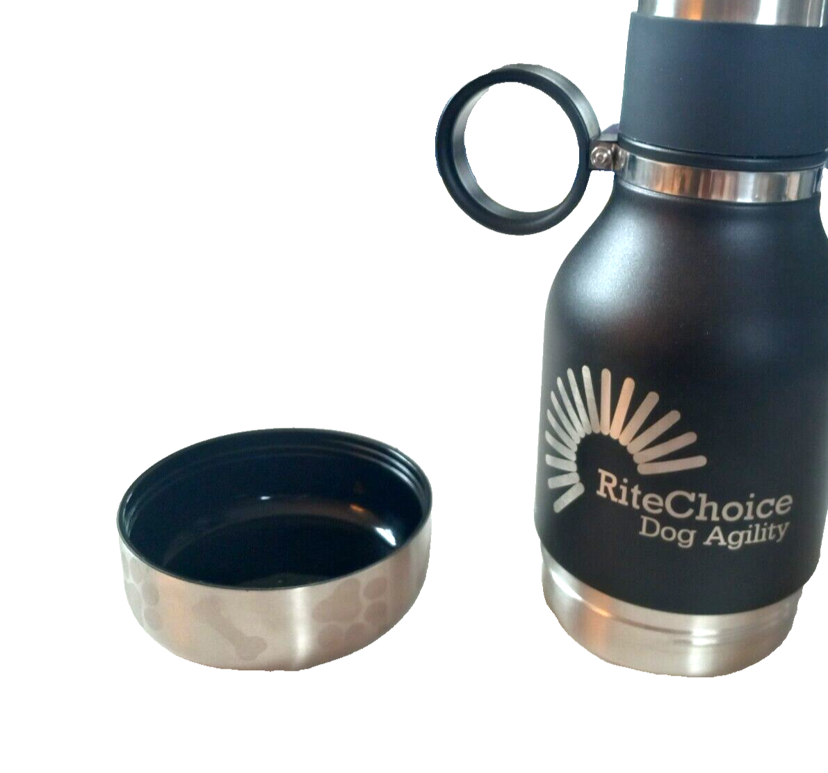Asobu Black Thermos Dog Travel Water Bottle Detachable Dog B