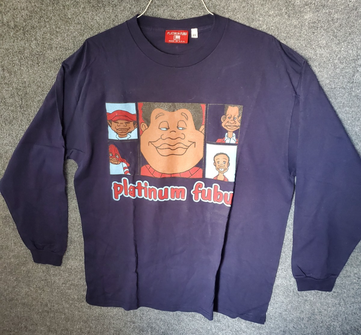Vintage FUBU Platinum Long Sleeve T-Shirt Fat Albert Characters