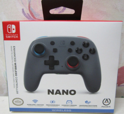 New PowerA Nano Enhanced Wireless Game Controller for Nintendo Switch Grey Neon