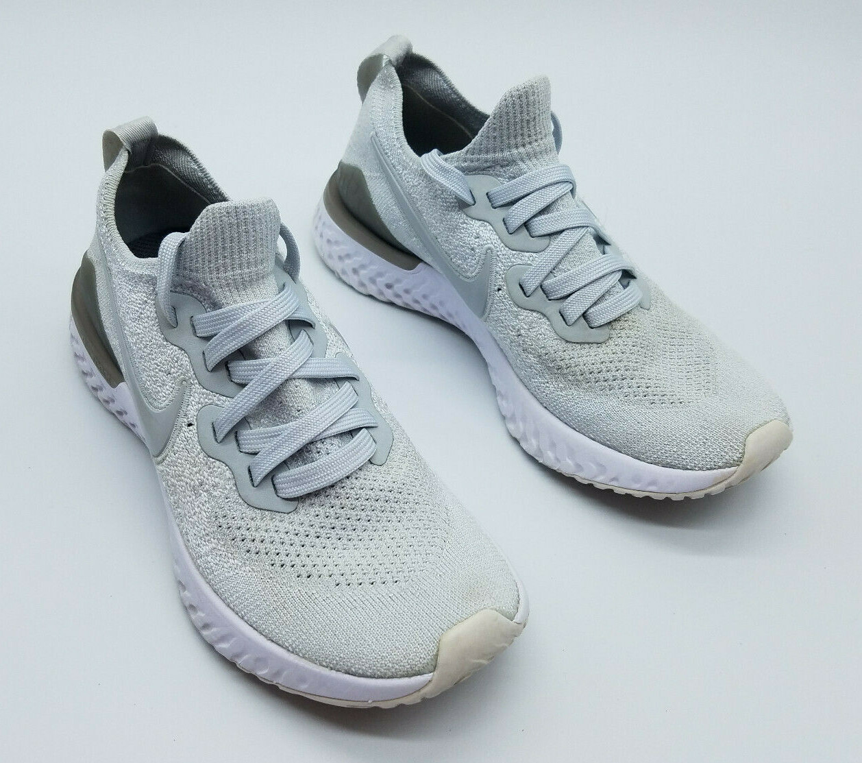 women's nike epic react flyknit running shoes wolf grey