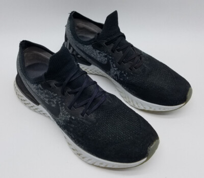 Nike Epic React Flyknit Men s Running Shoes Size 10.5 Black Gray AQ0067 001 eBay