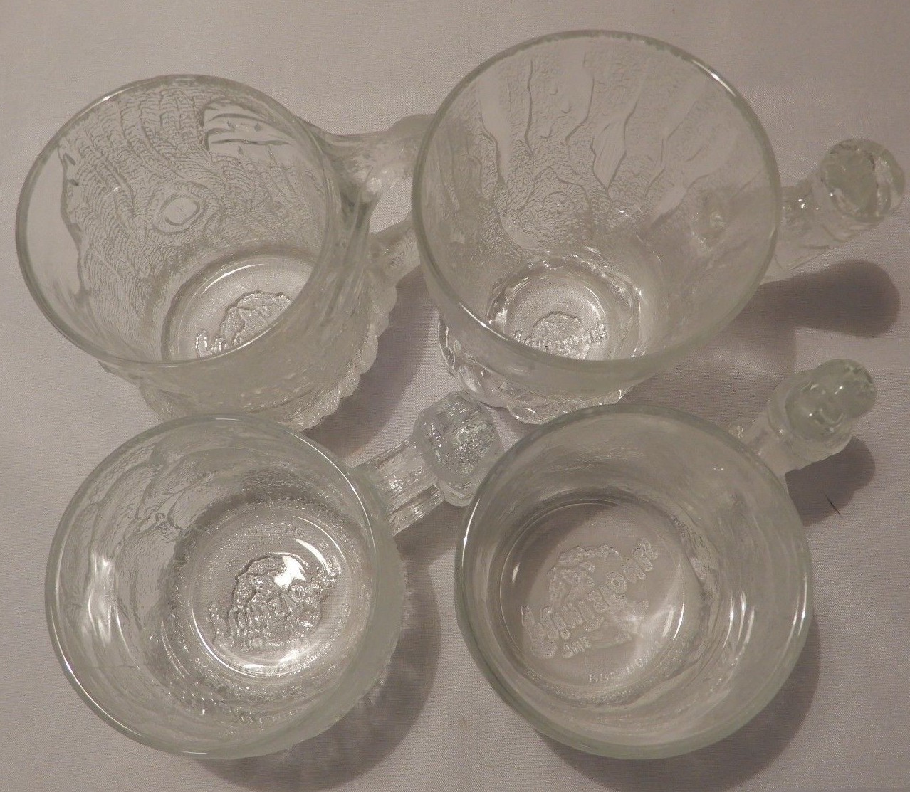 Vintage McDonald's FLINTSTONES GLASS Mugs RocDonalds 1993 (Complete Set of 4)