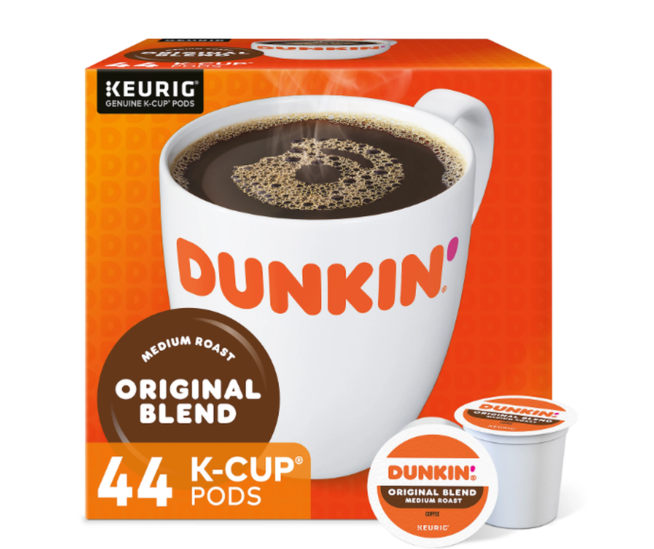 Dunkin' Donuts Single-Serve Coffee K-Cup, Original Blend, Classic, Carton Of 44