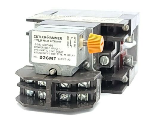 NEW CUTLER-HAMMER D26MB TYPE M RELAY W/ D26MT TIME DELAY ATTACHMENT SER. A2