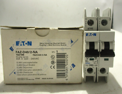 NEW EATON FAZ-D40/2-NA CIRCUIT BREAKER 2 POLE 40A/AMP