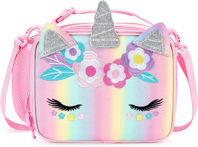 For Girls Rainbow Bag With Water Bottle Holder
