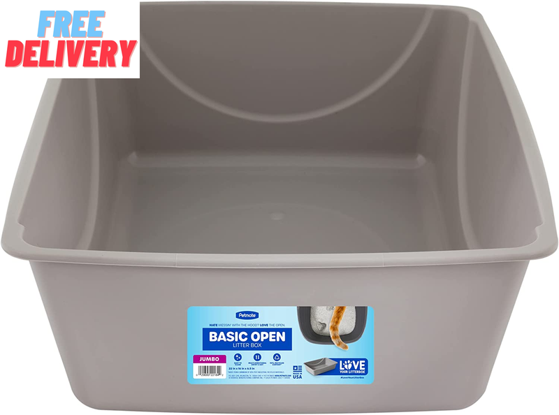 Petmate Open Cat Litter Box, Extra Large Nonstick Litter Pan Durable Standard Li