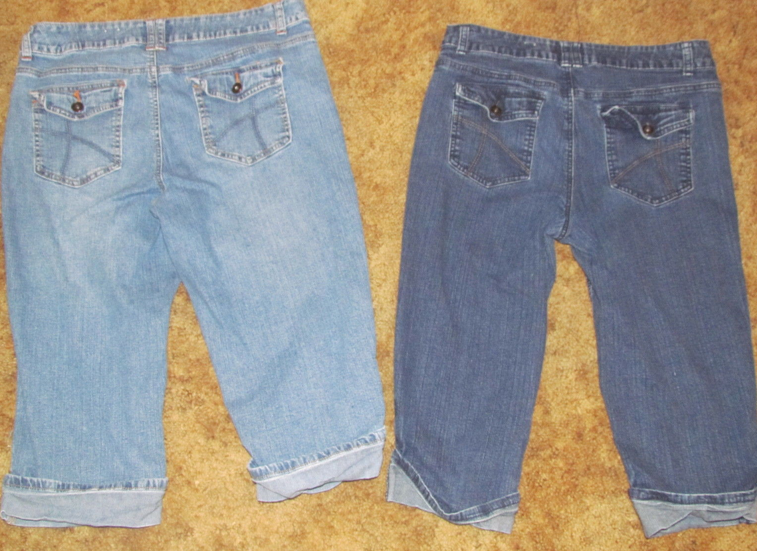 Women's St. John's Bay stretch cuffed denim capris 2 pairs size 12