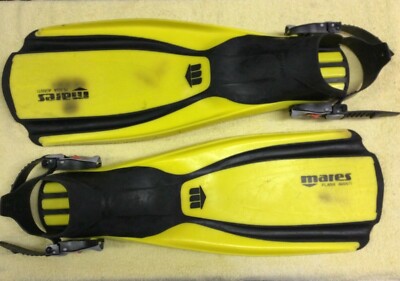 MARES PLANA AVANTI Open Heel FINS - Size Reg - Yellow -SCUBA DIVING/SNORKELING-