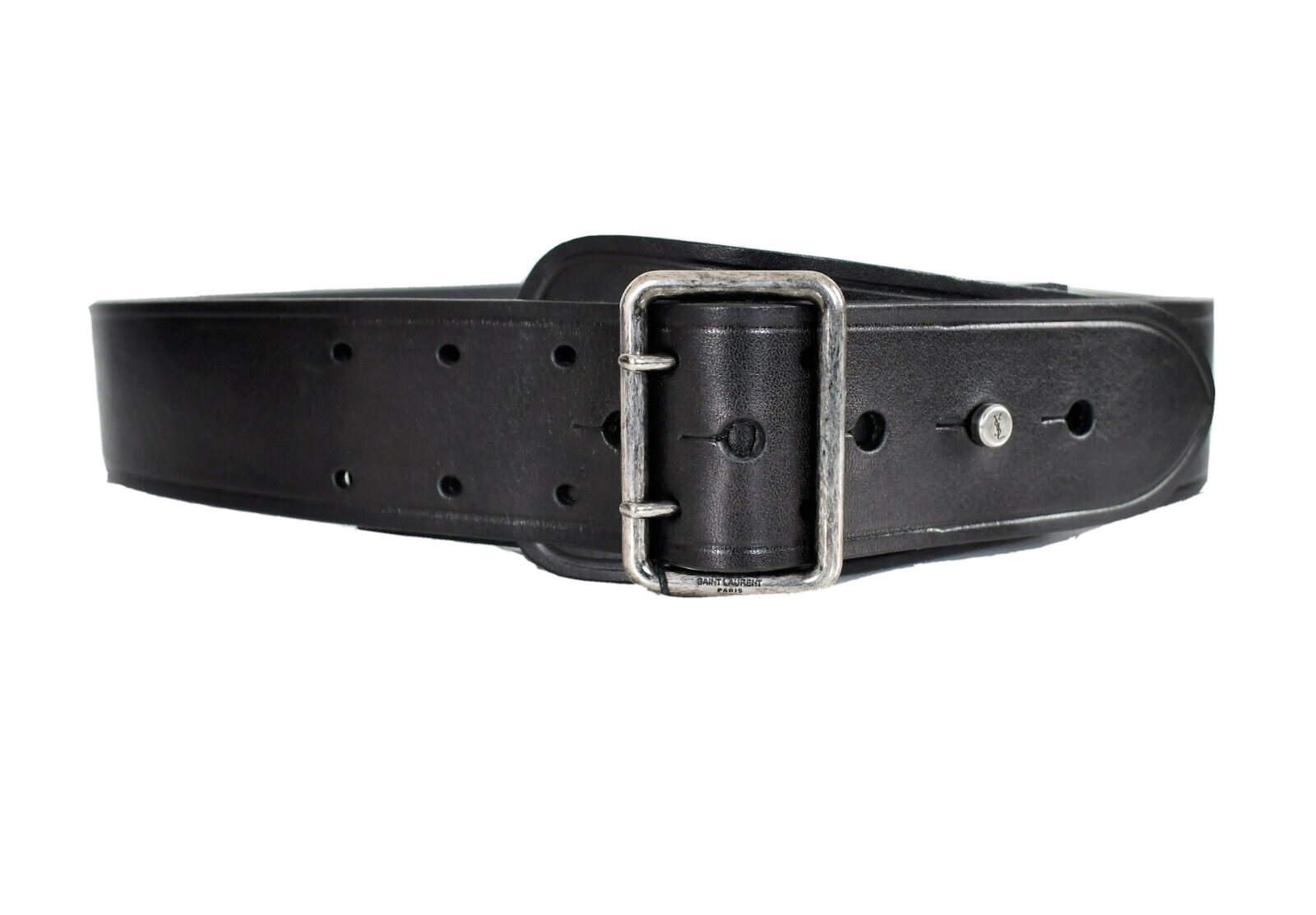 Patent leather belt Yves Saint Laurent Black size 33 Inches in