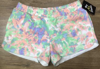 Girls' Elastic Waistband Cozy Cut-Off Pull On Shorts Multicolor Tie-Dye L 10/12