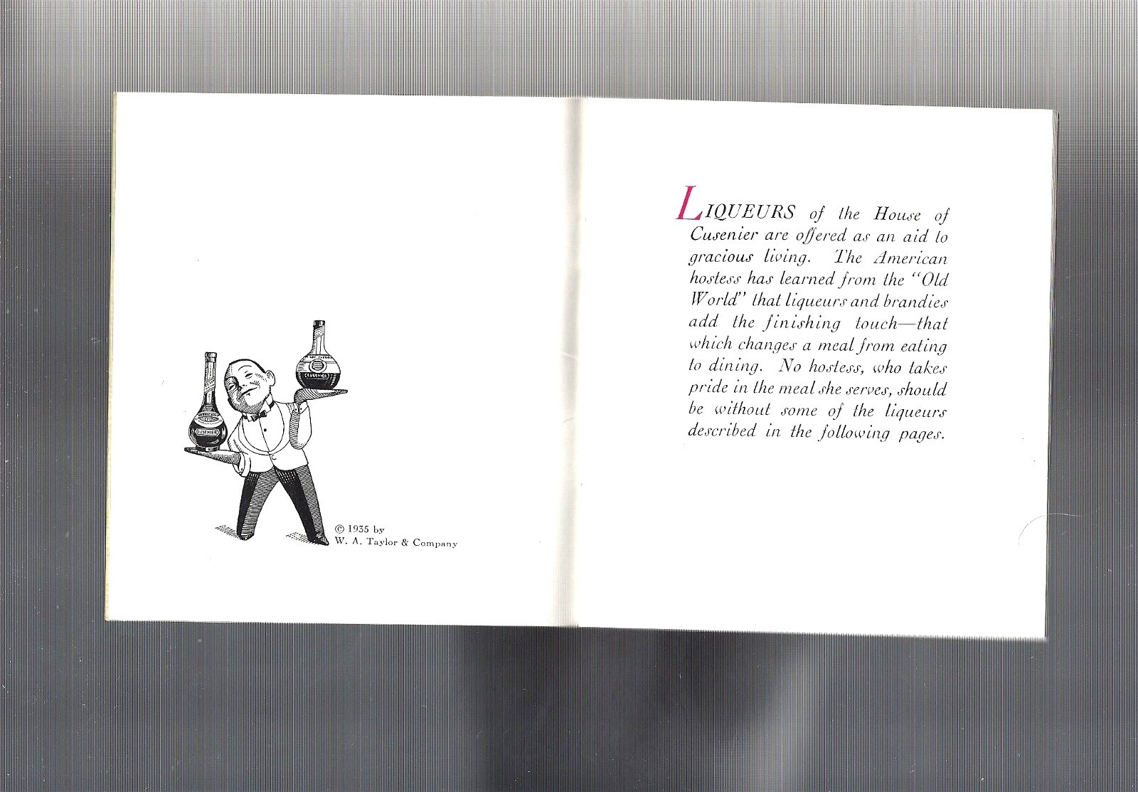 EXQUISITE RARE Collectible ART DECO 1935 CUSENIER Liqueurs de Luxe Recipe Book