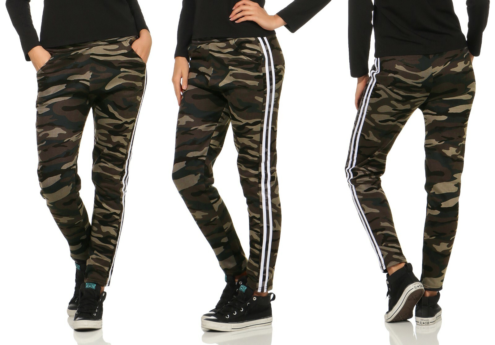 Jogginghose Damen - gefüttert - Winter Joggpants Polarfleece - Camouflage  36-44