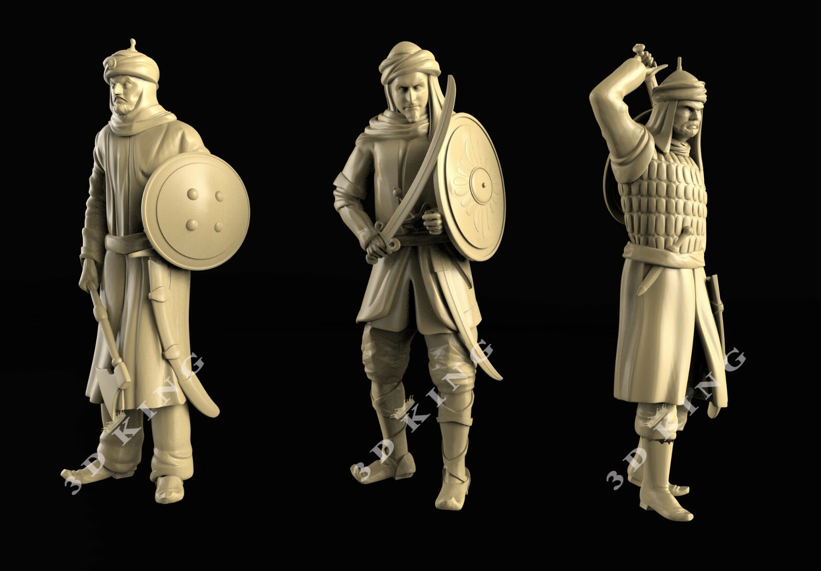 33 Pcs 3D STL Model CHESS ARAB & ROMAN ARMY for CNC Router Aspire 3D Printer