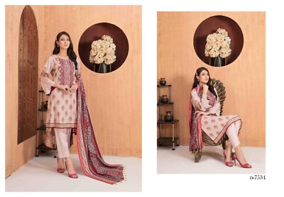 TAWAKKAL MOIRA LINEN PRINT EMBROIDERED  Collection 3 PIECE SUIT READY TO WEAR