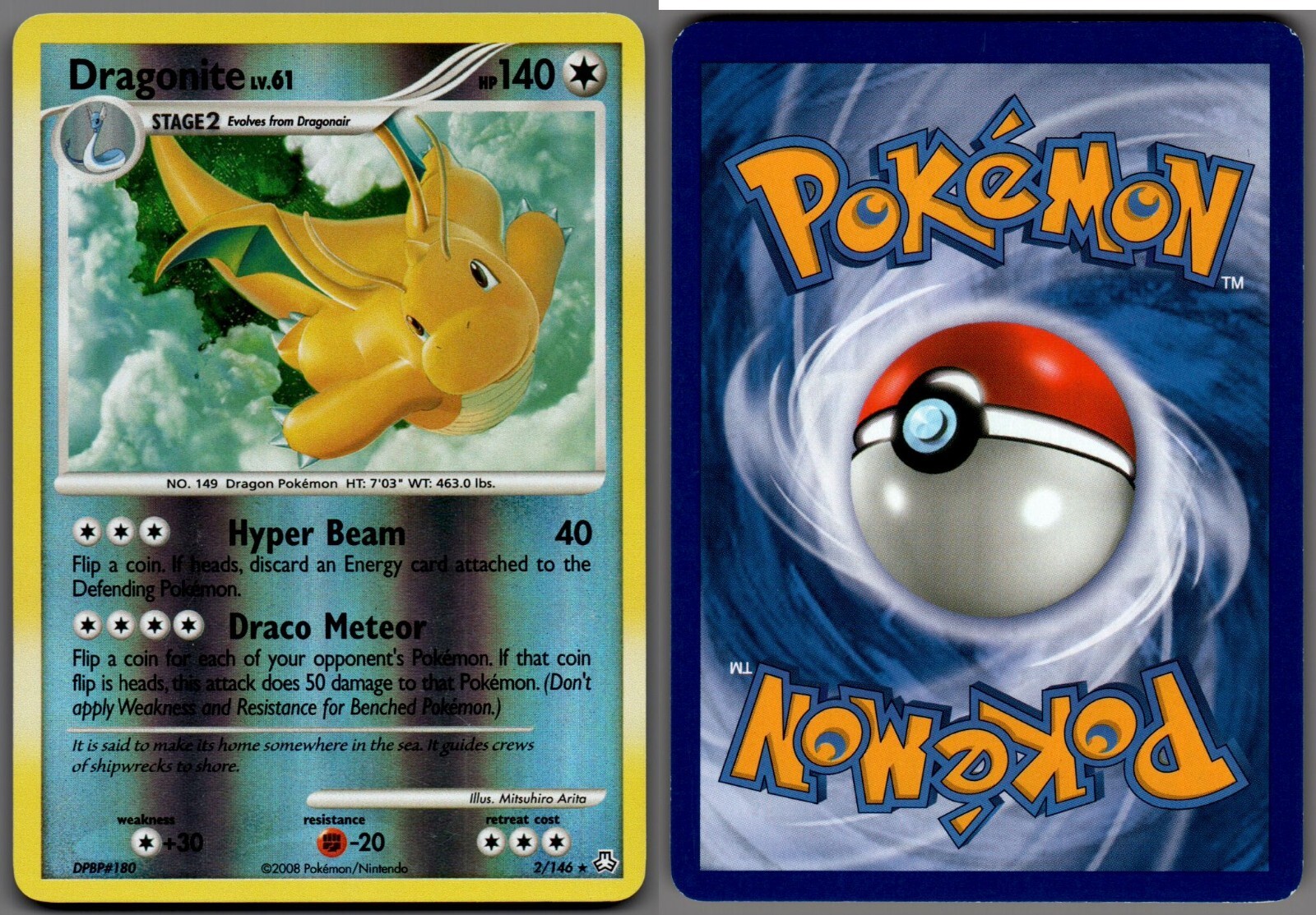 PSA7 カイリュー LV61 2008 180 40 dragonite Psa7 Kairyu Lv61 2008 180 40 Dragonite | eBay