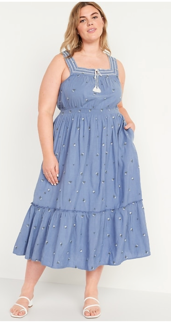 

Платье Old Navy Blue с цветочной вышивкой, размер, Синий