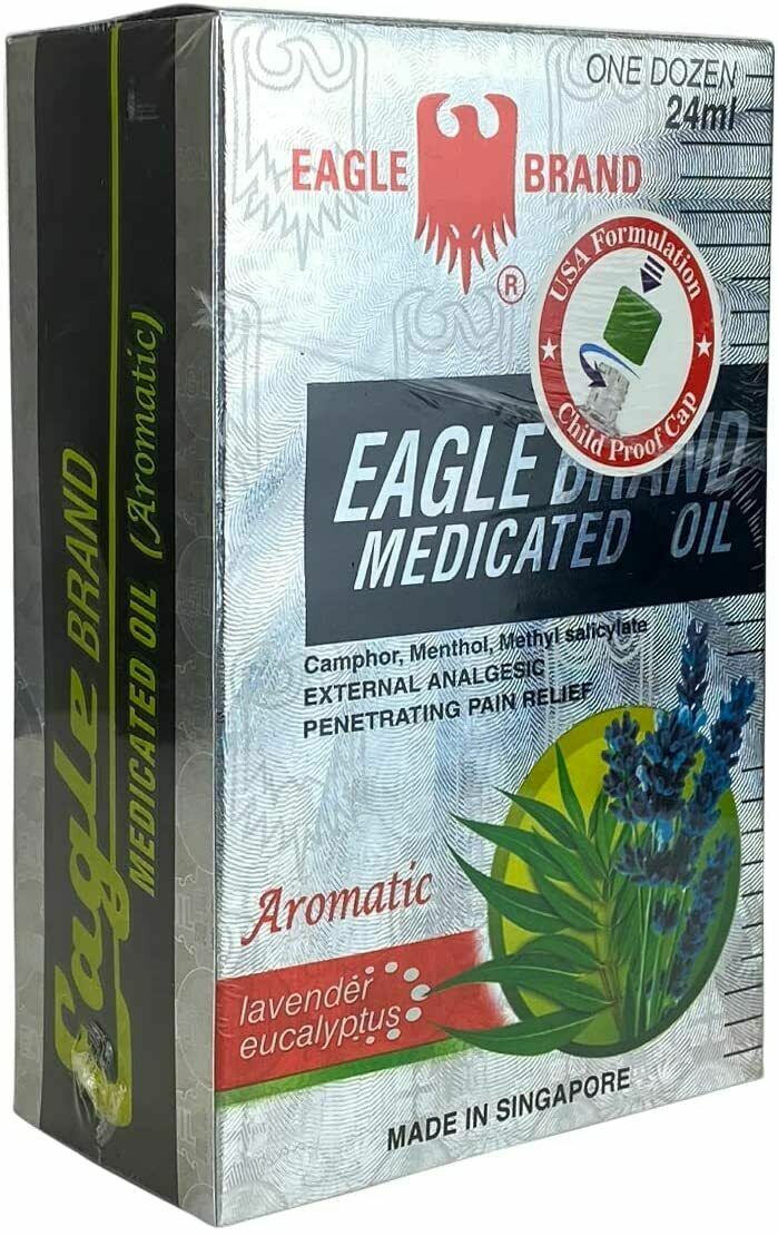 Eagle Brand Medicated Oil -External Analgesic- Dau Xanh Con O- Dau Trang Lavende