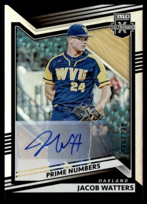 2022 Panini Elite Extra Edition Prime Numbers Jacob Watters Auto 146/230 Oakland