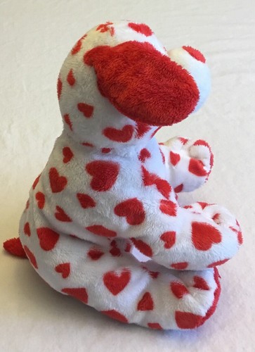 Ty Pluffies Sweetly Plush 2006 Red Hearts Puppy Dog Valentine Pup No Hang Tag
