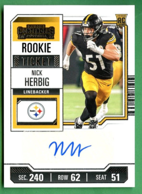 NICK HERBIG 2023 CONTENDERS FOOTBALL ROOKIE TICKET AUTO PITTSBURGH STEELERS